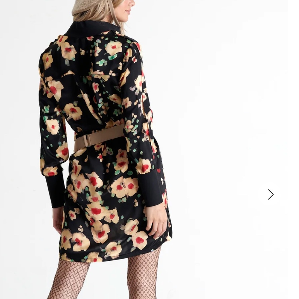 SHAN SOIE DETAILED SILK SHIRT DRESS - size 4